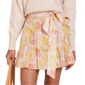 NWT Magali Pascal Maggie Floral Print Wrap Skirt in Vintage Bloom Light
